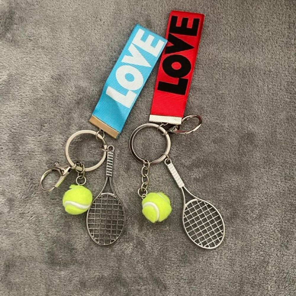 Tennis Keychain or Bag Charm Set